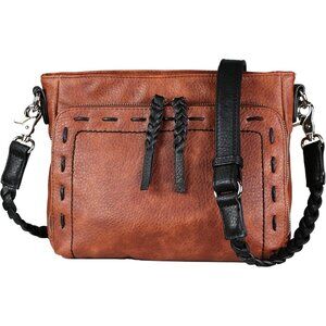 Skylar Concealed Carry Purse for Women Faux Leather Mahogany Zipper Locking Hols